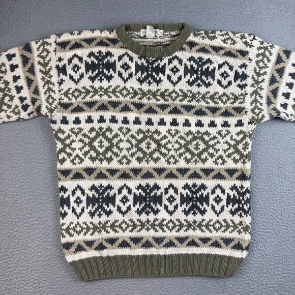 Vintage Banana Republic Safari & Travel Sweater Men Extra Large Fair Isle Nordic - Picture 4 of 7